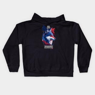 All American Forth of July Wolf Star Spangled Banner Kids Hoodie